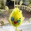 Wet felted Easter Chick hanging ornament