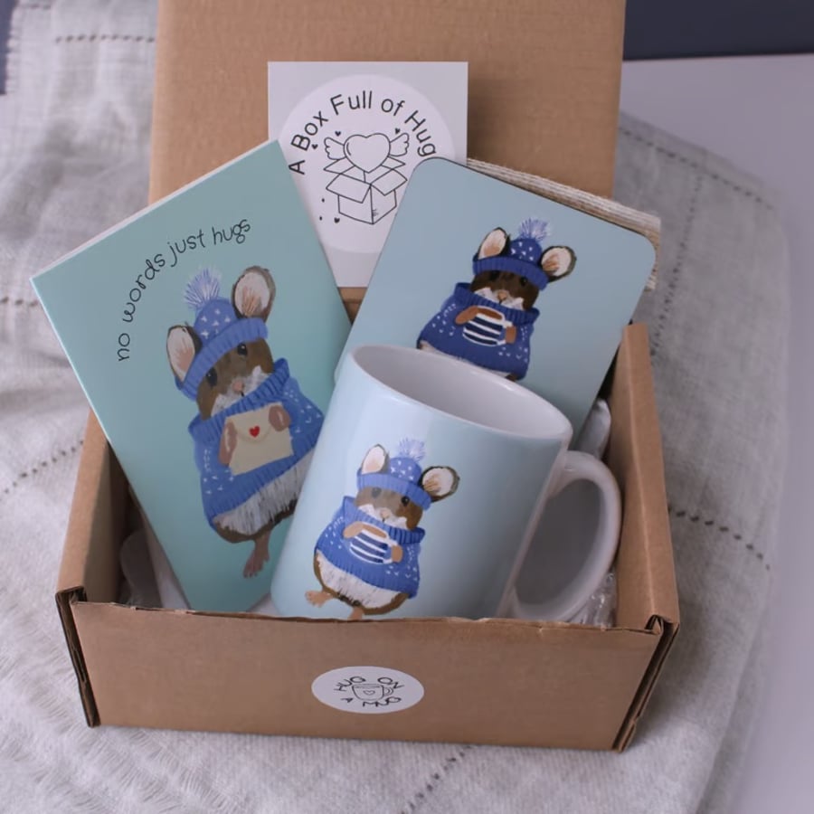 GIFT set Mug Coaster Card cute mouse