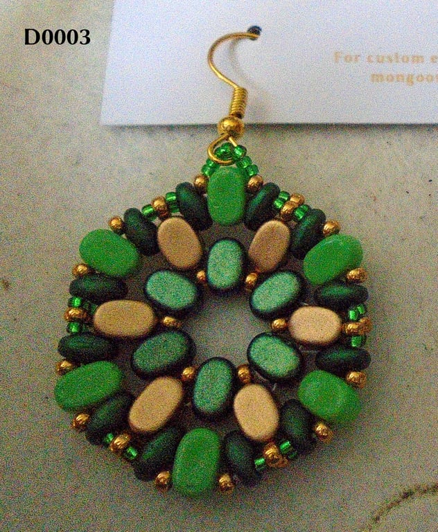 Hexagonal bead earrings (customisable)