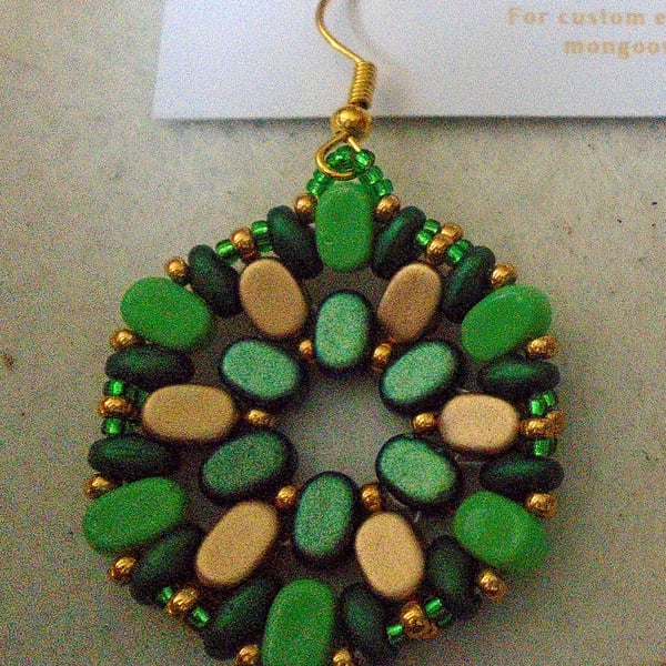 Hexagonal bead earrings (customisable)