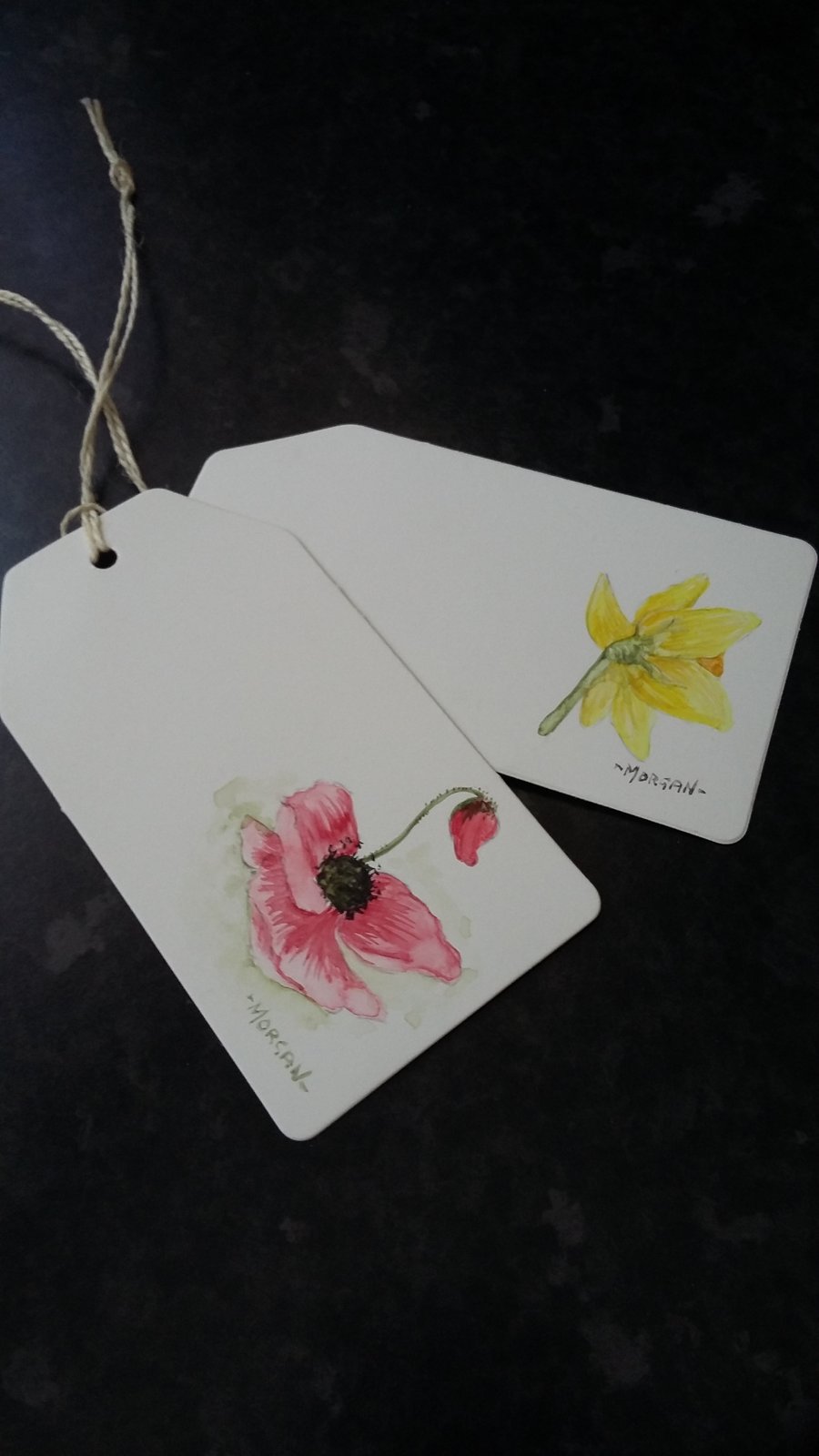 HAND PAINTED FLOWER TAGS