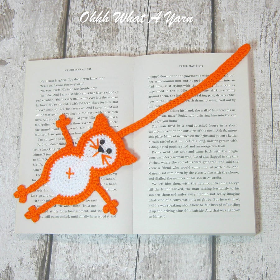 Crochet cat bookmark, cat gift, crochet bookmark, bookmark
