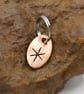 Recycled Oval Copper Strength Bindrune Split Keyring Charm, Bag Charm.