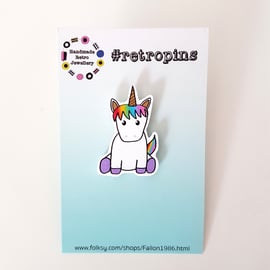 Retropins - Unicorn shrink plastic pin