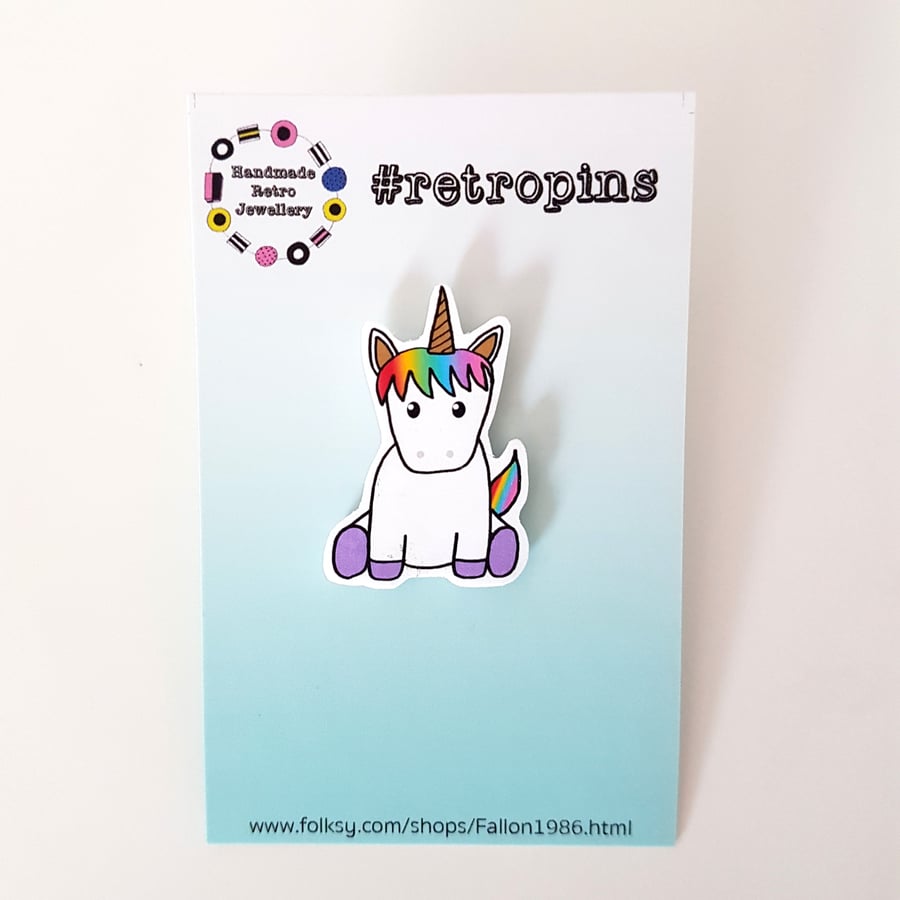 Retropins - Unicorn shrink plastic pin