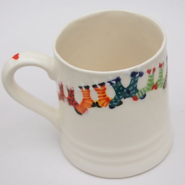 sock washing line mug