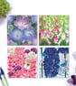 June Floral Collection - pack of four Cottage Garden Flower cards