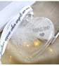 Husband Memorial Feather Bauble, In Memory of Husband, Heart Glass Christmas Orn - Image 3