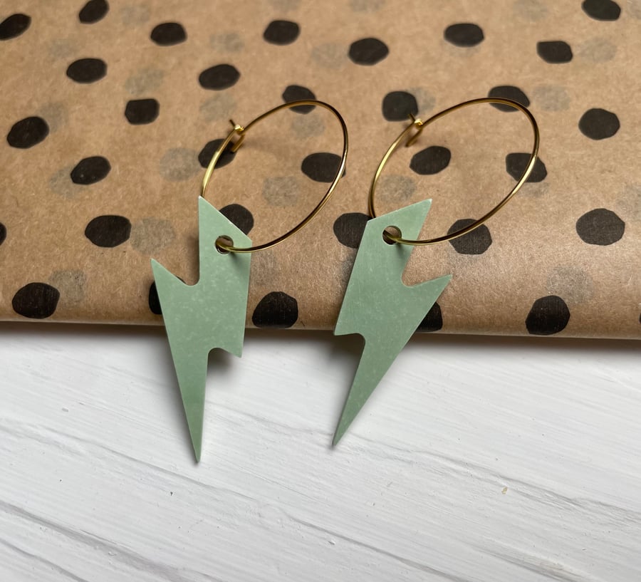 Lightning Hoop Earrings