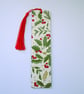 Christmas holly wood decoupage bookmark with tassel - Image 2