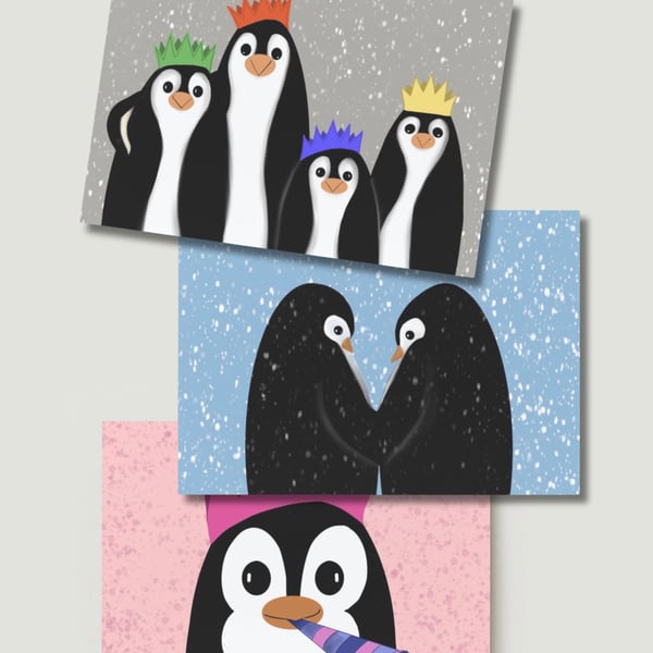 Pick Up A Penguin Greeting Card - Choose Your Design - Personalise Option