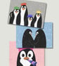 Pick Up A Penguin Greeting Card - Choose Your Design - Personalise Option