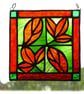 Leaf Tile Suncatcher Stained Glass Autumn Framed Picture 