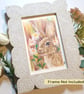 Tiny Rabbit Portrait, letterbox art gift, original drawing - Image 3