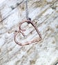 Small Copper Heart Pendant Necklace - UK Free Post - Image 1