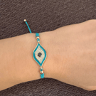 Deep Blue Evil Eye (Nazar) Charm Bracelet