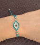 Deep Blue Evil Eye (Nazar) Charm Bracelet