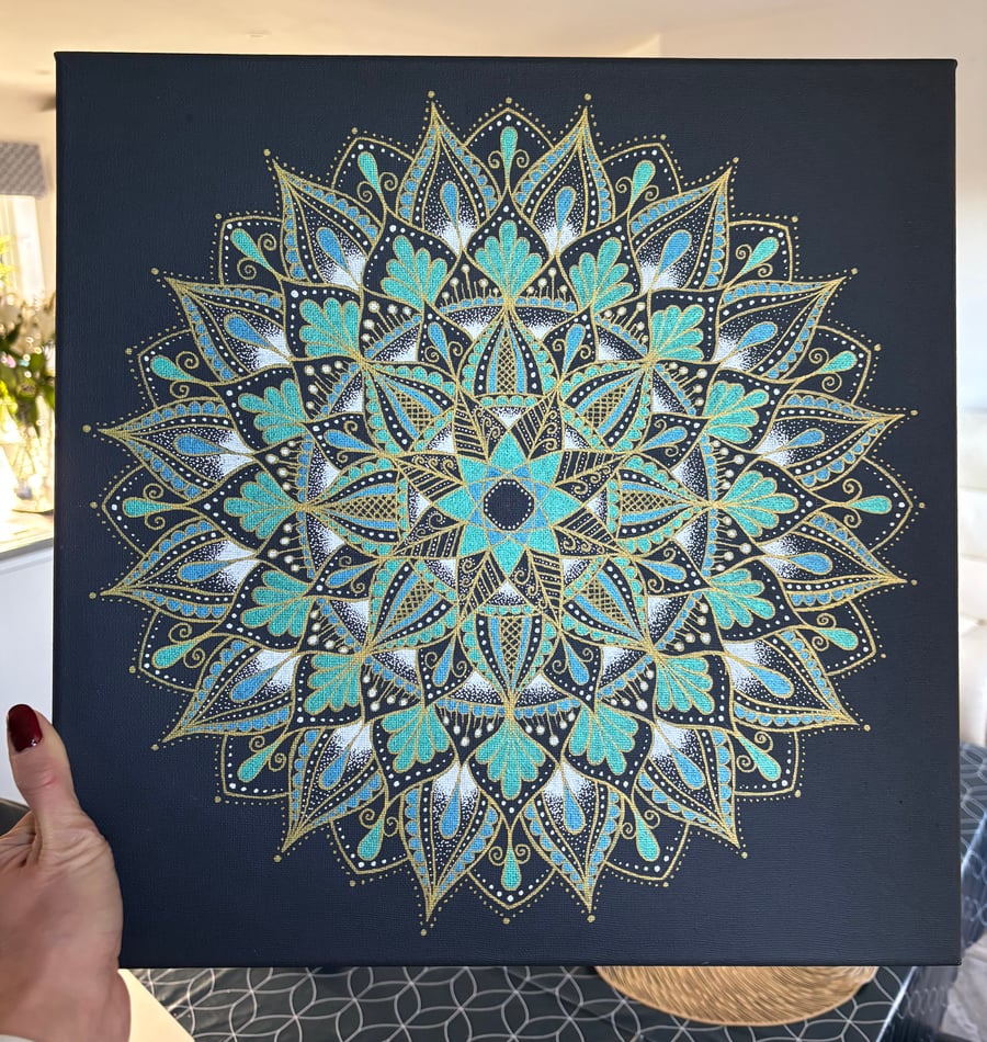 NORTHERN LIGHTS Mandala canvas art
