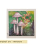 Rosy bonnet mushroom miniature, tiny original art - Image 2