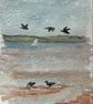 Geese at low tide hand painted art - Image 2