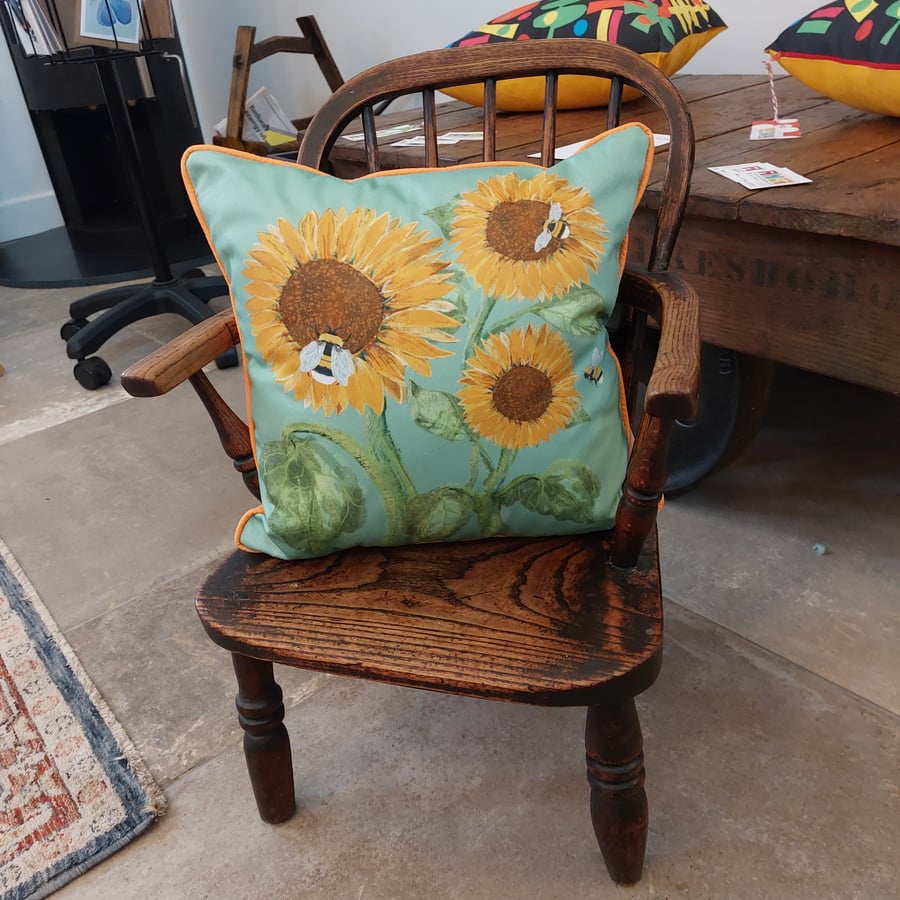 Cushion Sunflowers and Bees Handmade