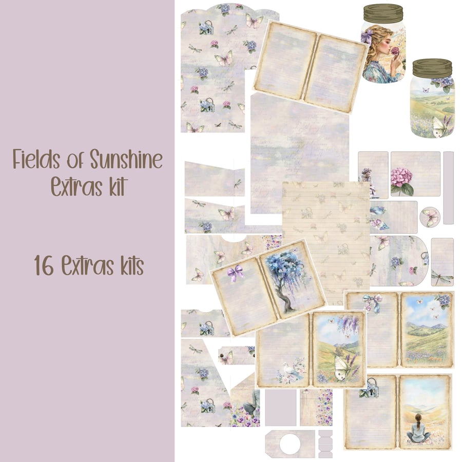 Fields of Sunshine Extras kit Scrapbooking, Ephemera, Journal, Digital Download