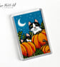 Tuxedo Cats with Pumpkins – Slight Seconds Fridge Magnet (70x45mm) - Image 1