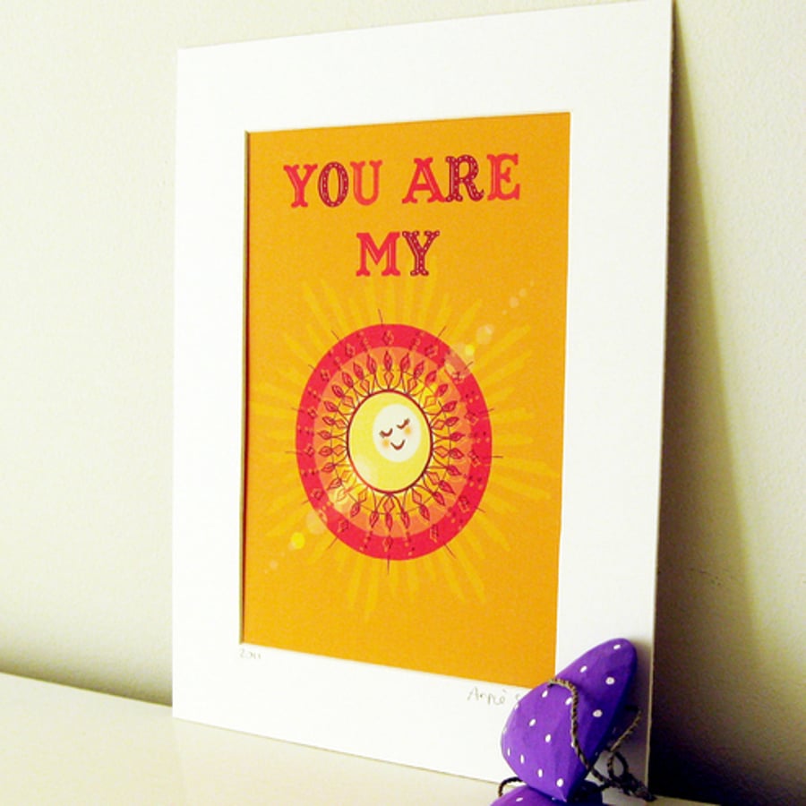 7x5" mounted print  - 'my sunshine'
