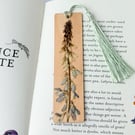 Pressed Flower Wooden Bookmark, Wildflowers