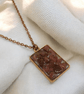 Rhodonite Pendant in Deep Pink with Rose Gold Plating - Zodiac and Anti-Anxiety  - Image 7