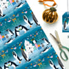 Penguin Christmas Gift Wrap - Eco Friendly, Compostable Paper