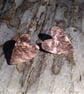 Hammered Copper Heart Stud Earrings (ERCUSTHT2) - UK Free Post - Image 2