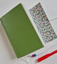 Green Leather Journal with Florentine Lining, A6, perfect Notebook
