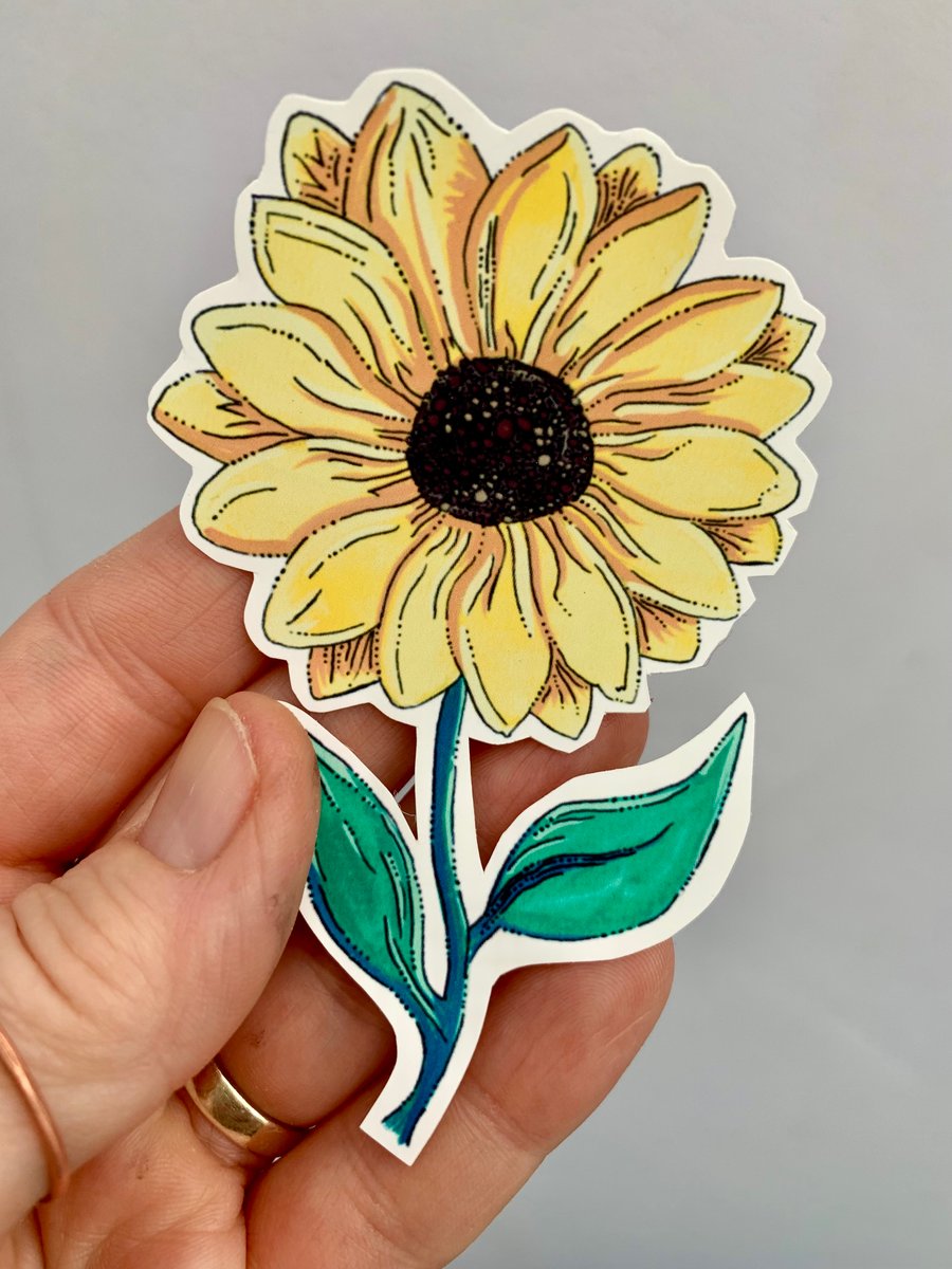 Sunflower Stickers.Handmade. Vinyl. 