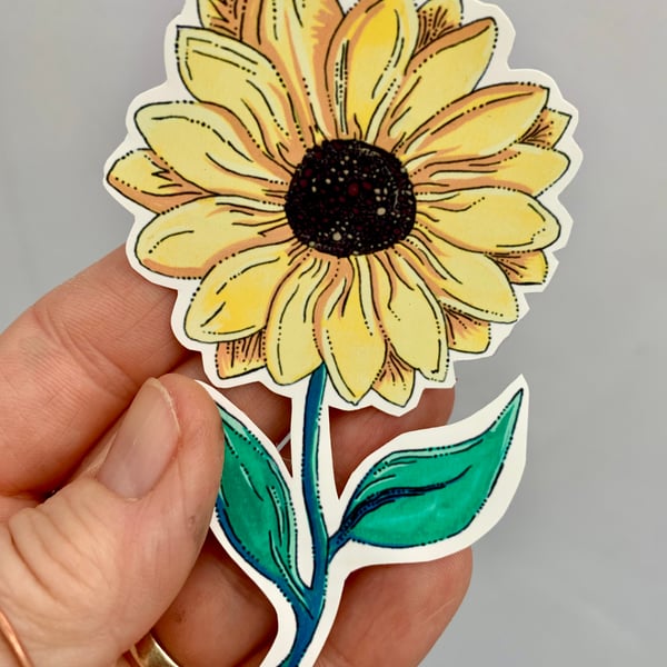 Sunflower Stickers.Handmade. Vinyl. 