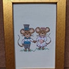 Handmade Cross Stitch Personalised Bride & Groom Wedding Keepsake – 6x4"