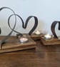 Whiskey Barrel Oak & Hoop Candle Holder