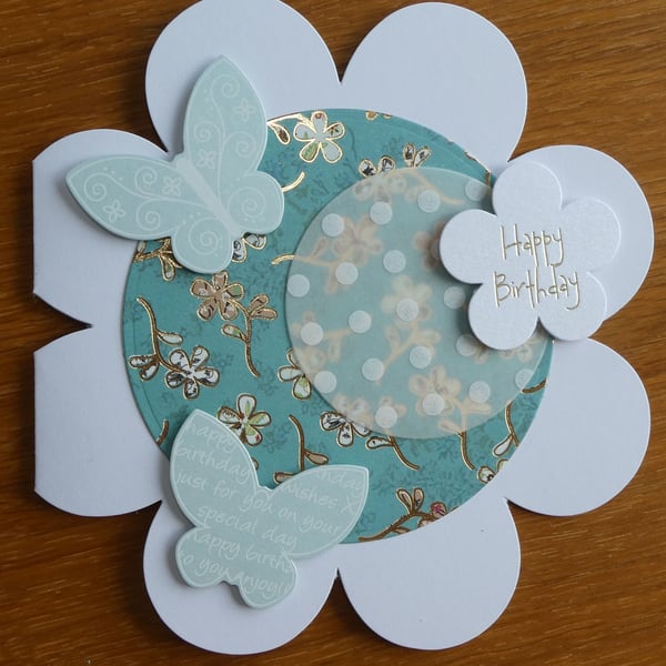 Flower Shaped Happy Birthday Card