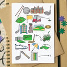 Golf Alphabet Greetings Card