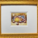 Worcester Fruit . Framed original watercolour painting by Christopher Hughes 
