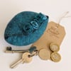Wet felted Pod Purse: Teal turquoise purse (L)