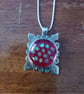 Red dotty glass pendant - Image 1