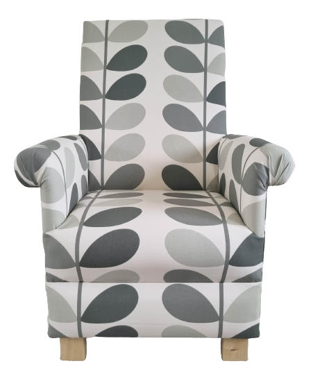 Orla Kiely Multi Stem Warm Grey Fabric Adult Chair Armchair Accent Bedroom