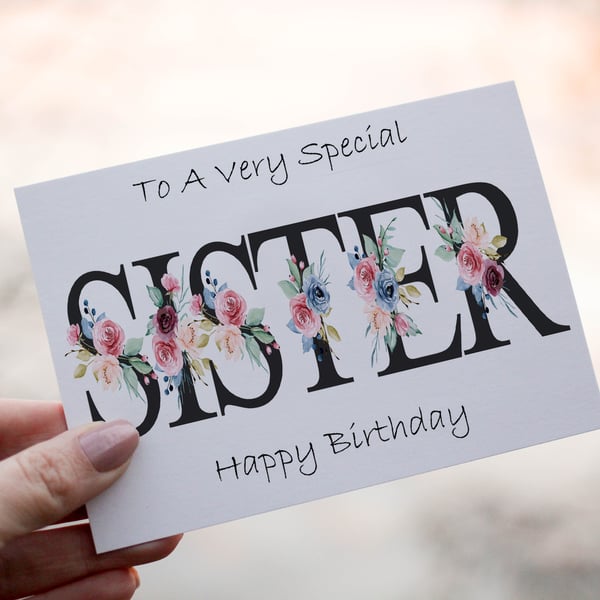 Special Sister Birthday Card, Card for Sister, Birthday Card, Sister Gift