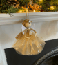 Beautiful handcrafted gold hanging xmas angel , xmas tree topper, guardian angel