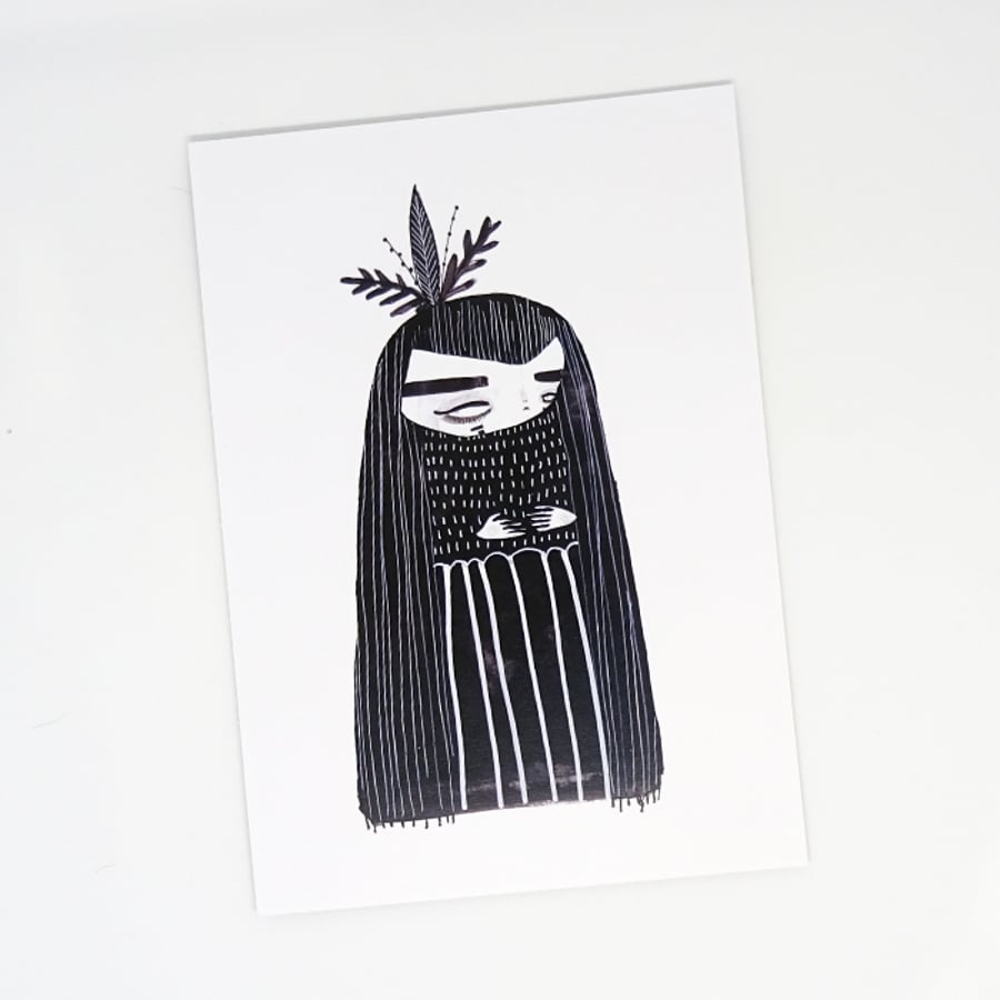  'Warrior in black' Small Poster Print