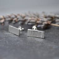 Silver bark textured earrings