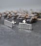 Silver bark textured earrings - Image 1