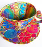 Teacup and Saucer Textile Art Sculpture Free Machine Embroidery  - Image 10
