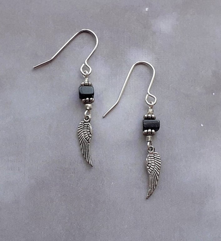 Onyx Wings Earrings